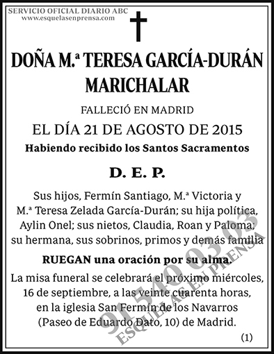 M.ª Teresa García-Durán Marichalar